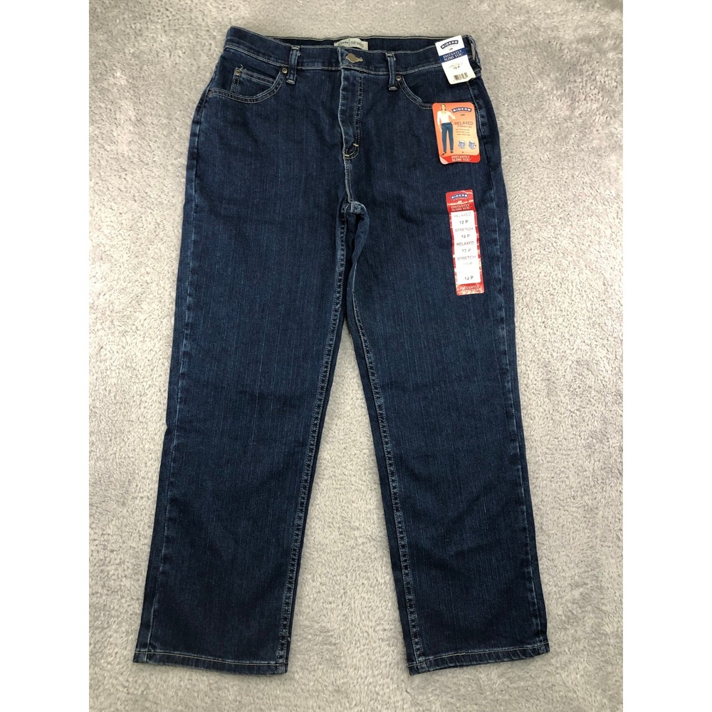 Lee Riders Jeans Women 12P (32x29.5) Blue NWT Relaxed Straight Leg